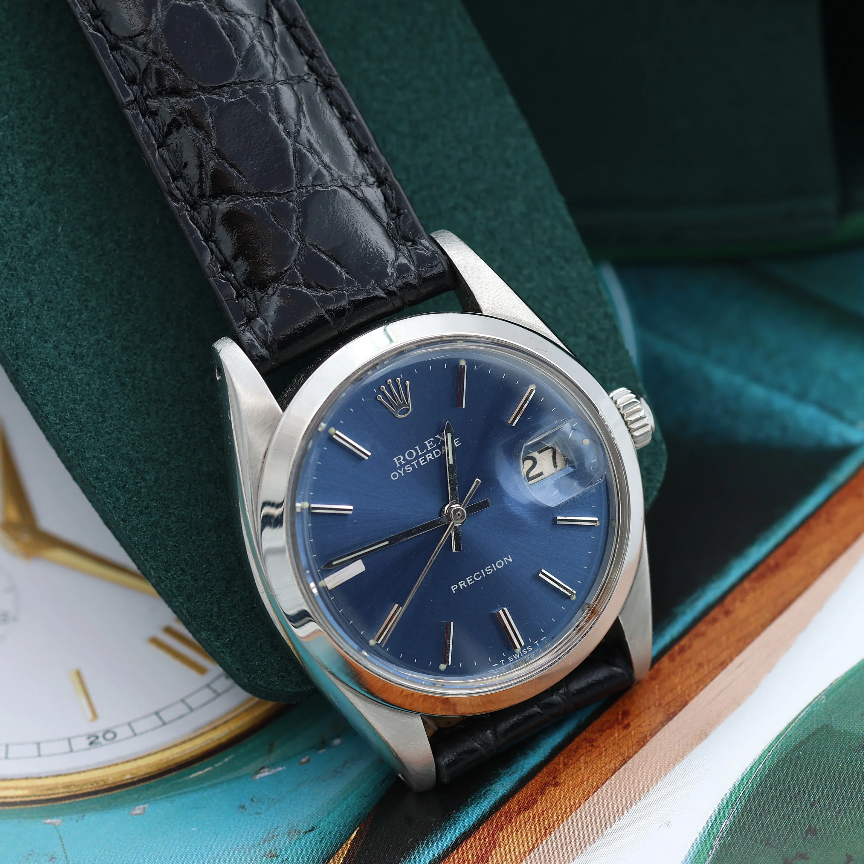 Rolex Precision Date ref. 6694 Blue Dial - Leather Strap