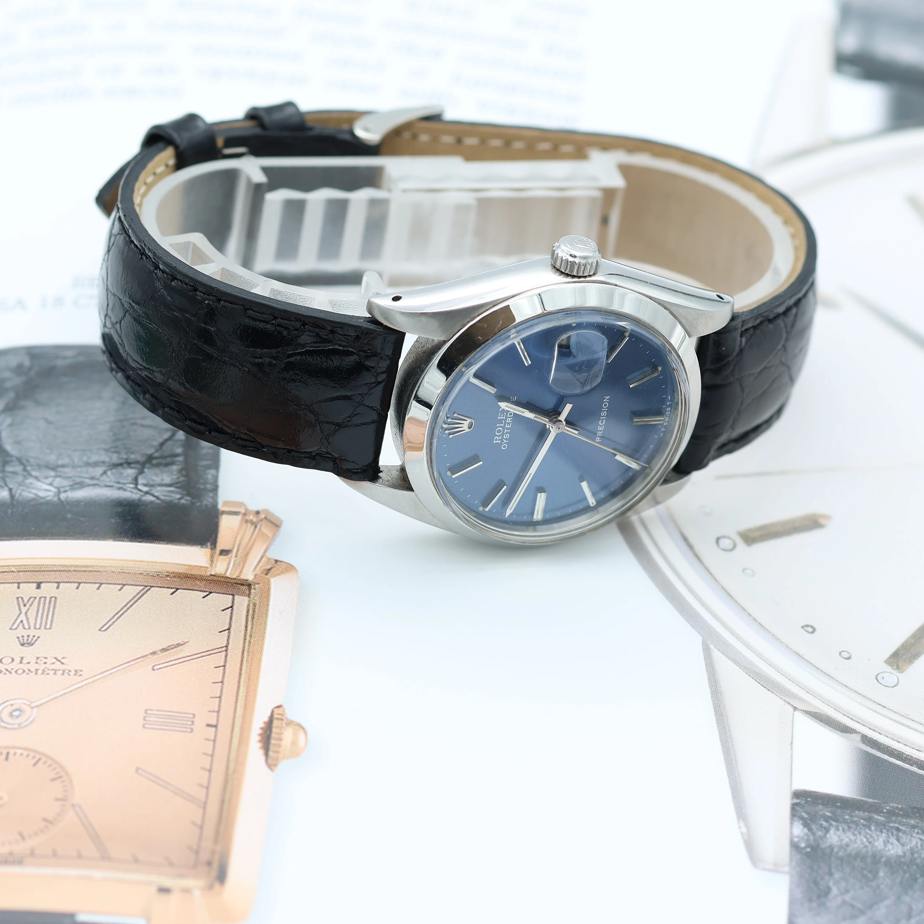 Rolex Precision Date ref. 6694 Blue Dial - Leather Strap - Image 10