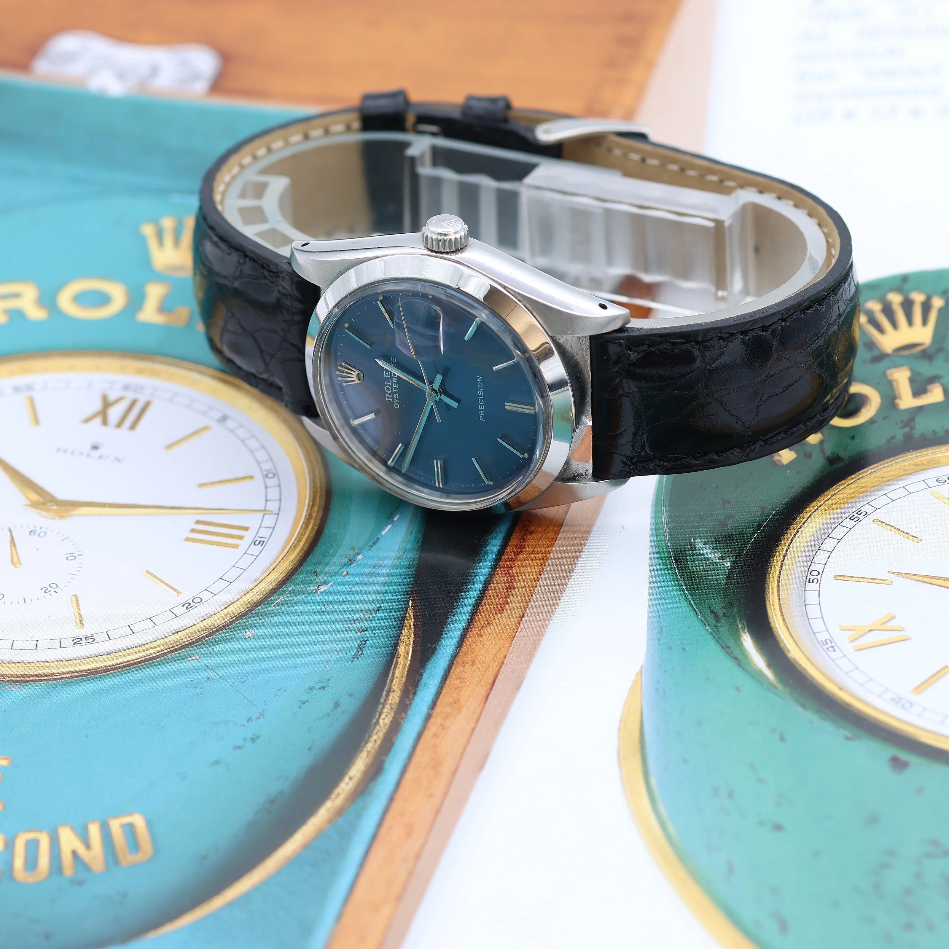 Rolex Precision Date ref. 6694 Blue Dial - Leather Strap - Image 11