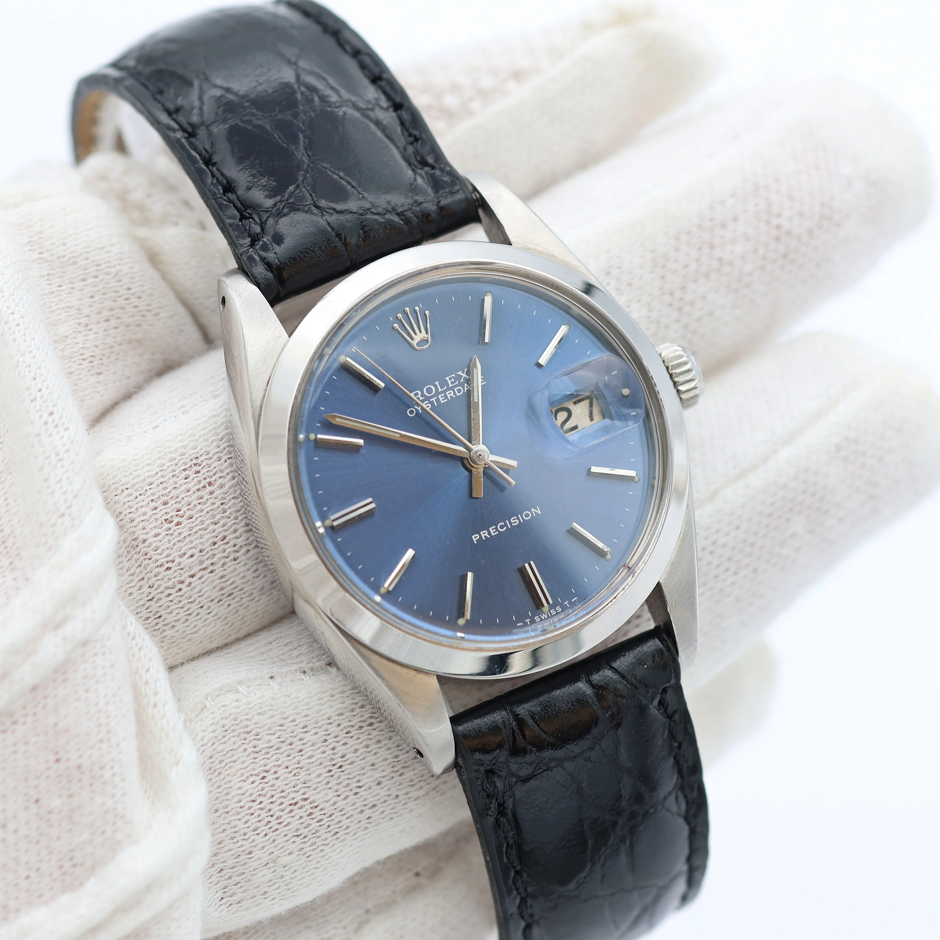 Rolex Precision Date ref. 6694 Blue Dial - Leather Strap - Image 5