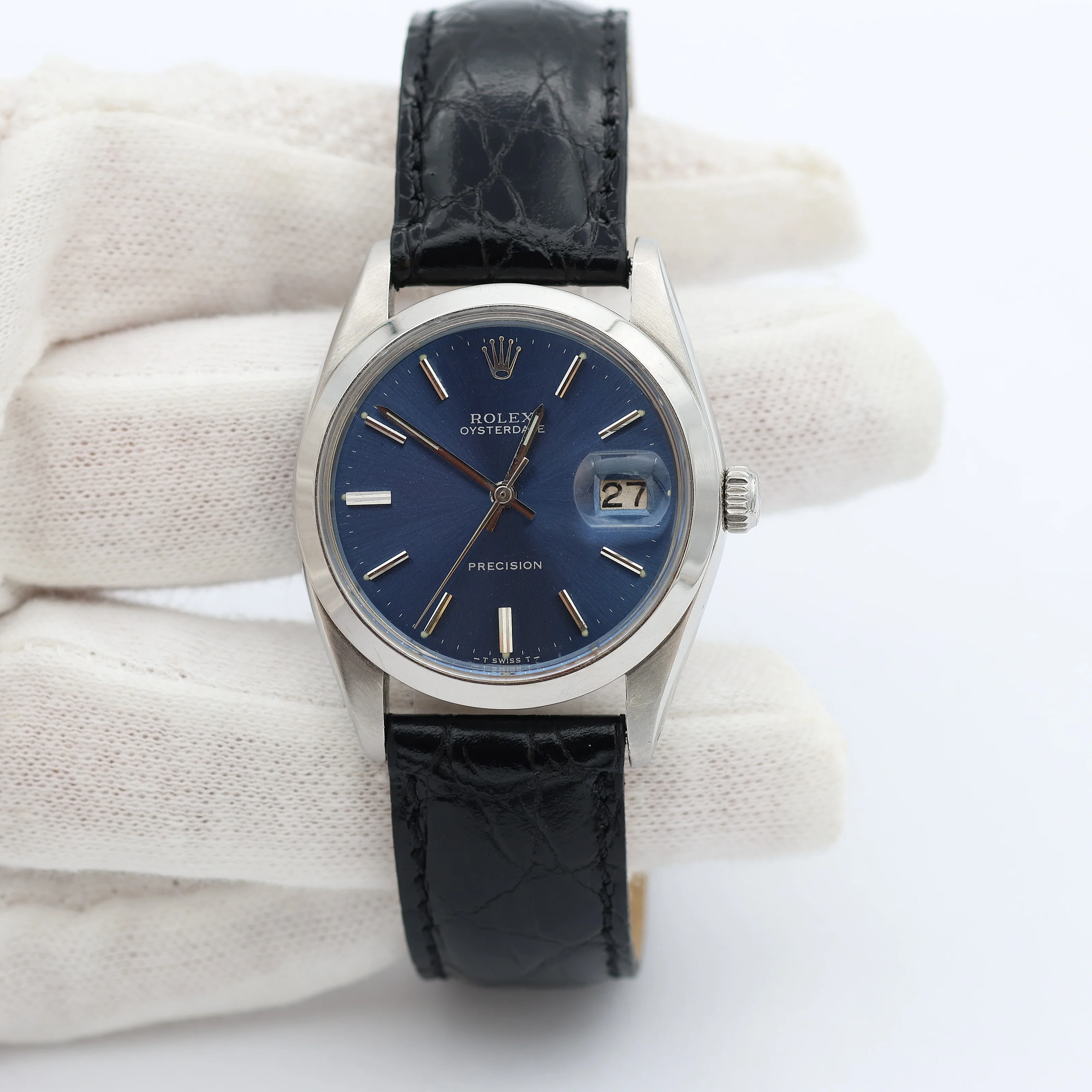 Rolex Precision Date ref. 6694 Blue Dial - Leather Strap - Image 7
