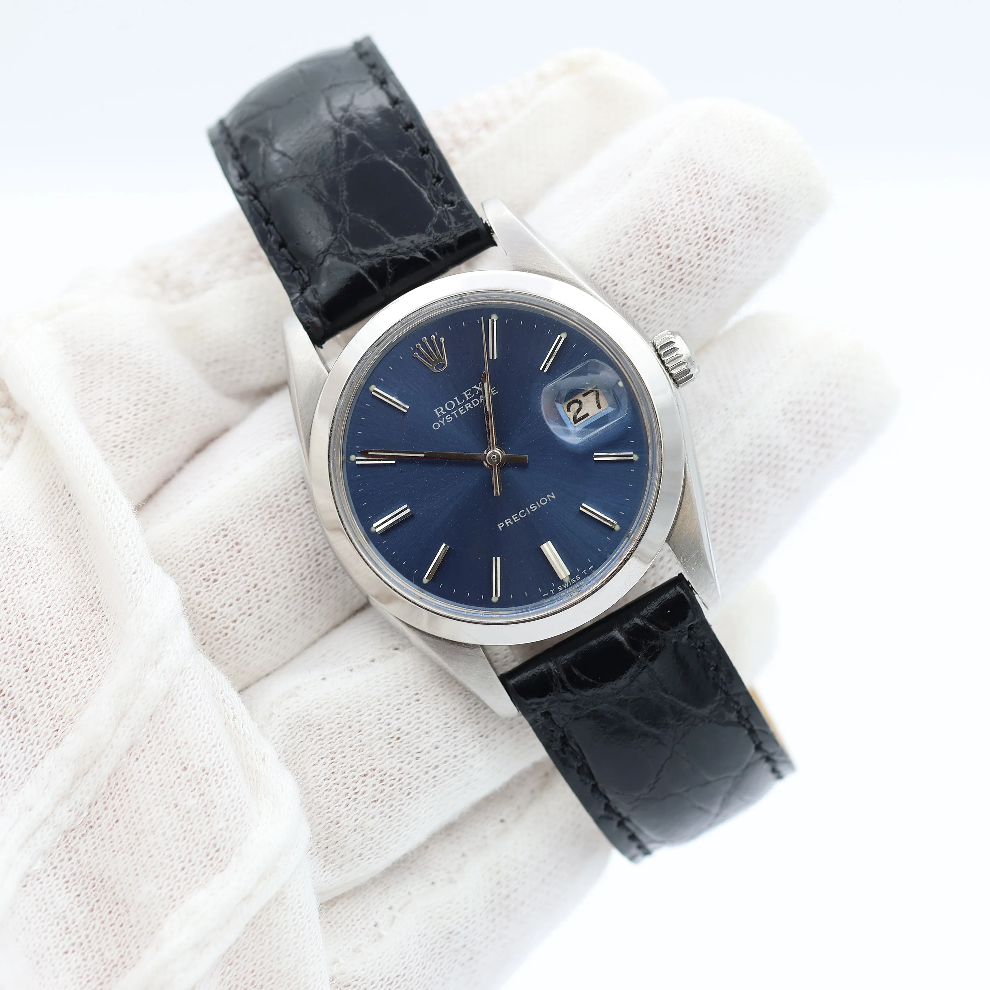 Rolex Precision Date ref. 6694 Blue Dial - Leather Strap - Image 9