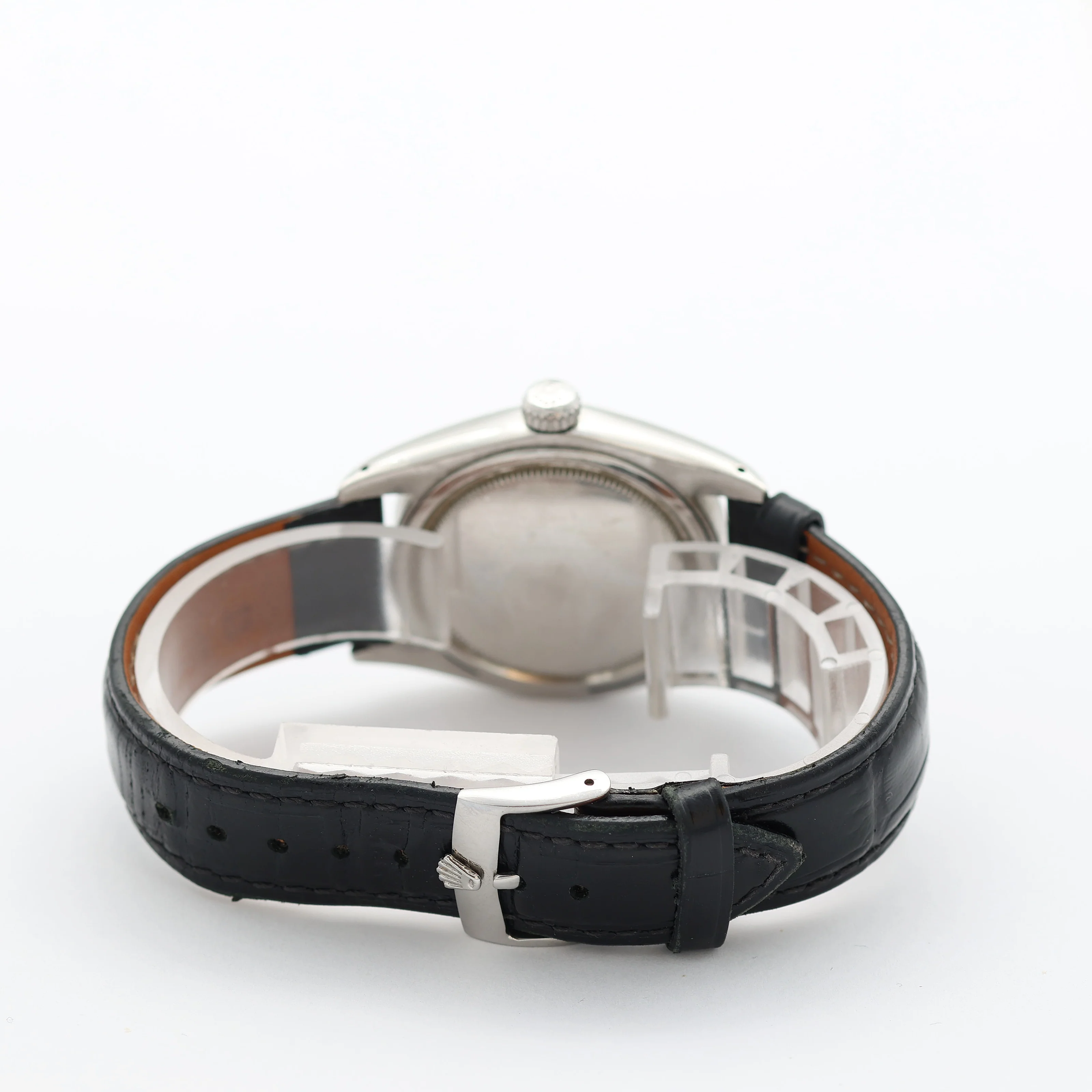 Rolex Precision ref. 6694 - Silver Dial with Golden Indexes - Leather Strap - Image 10