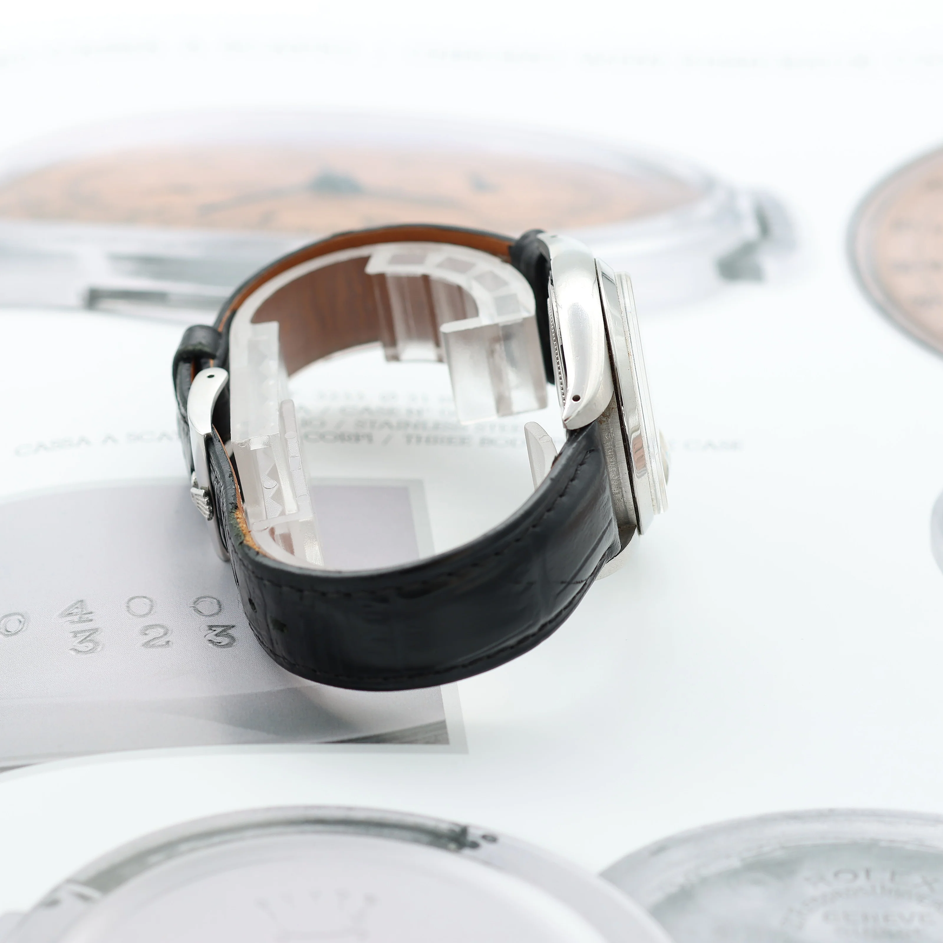 Rolex Precision ref. 6694 - Silver Dial with Golden Indexes - Leather Strap - Image 3