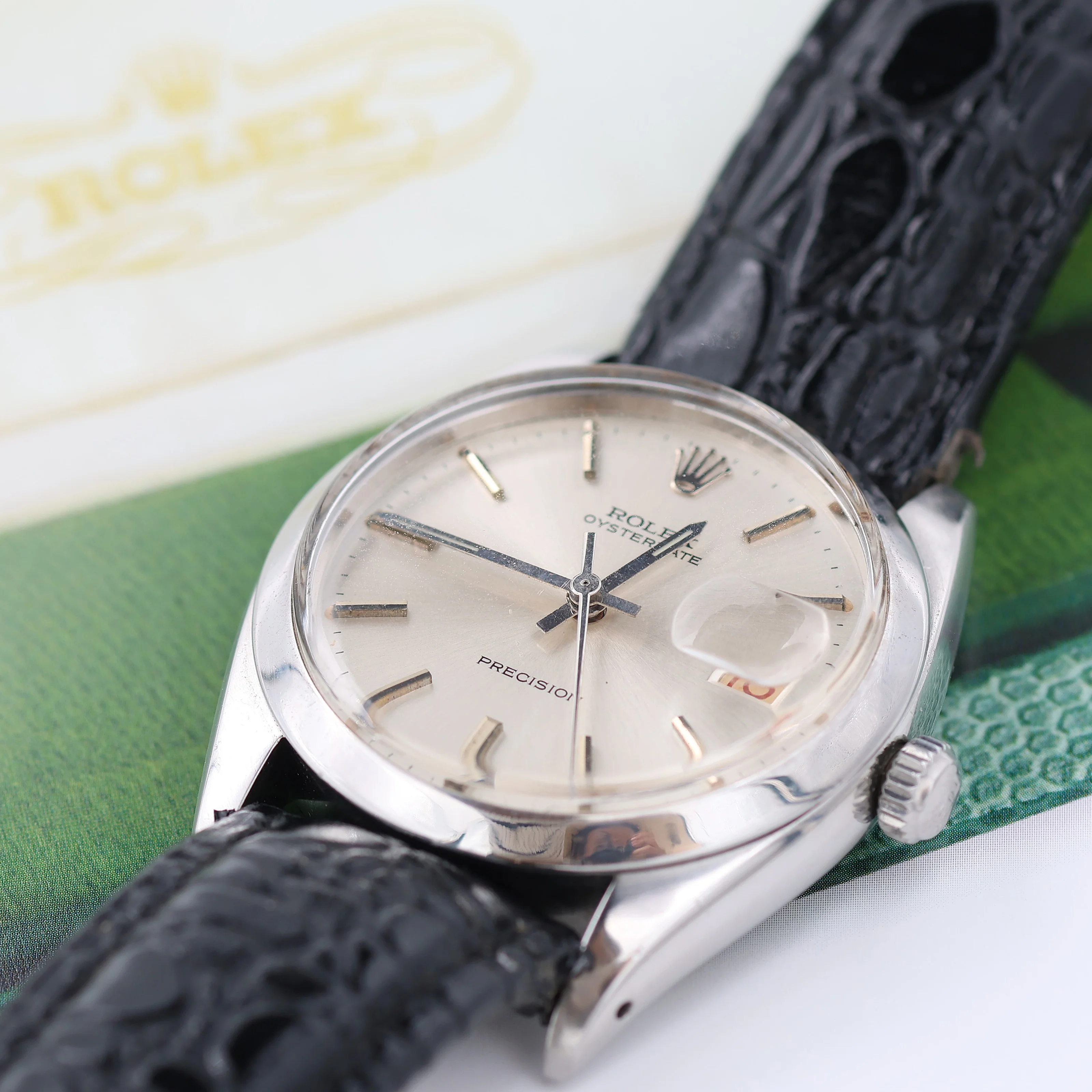 Rolex Precision ref. 6694 Silver Dial with Leather strap - Image 3