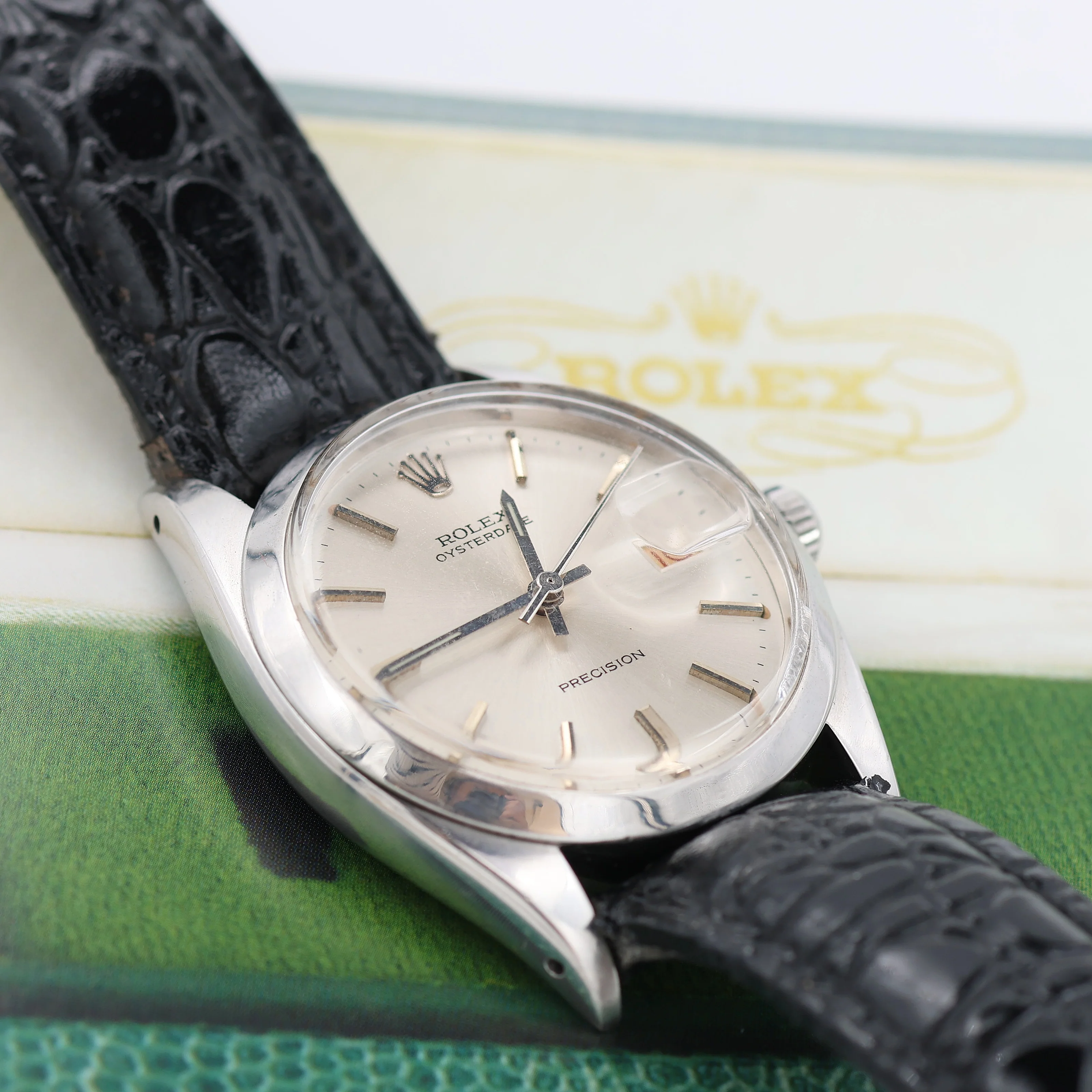 Rolex Precision ref. 6694 Silver Dial with Leather strap - Image 4