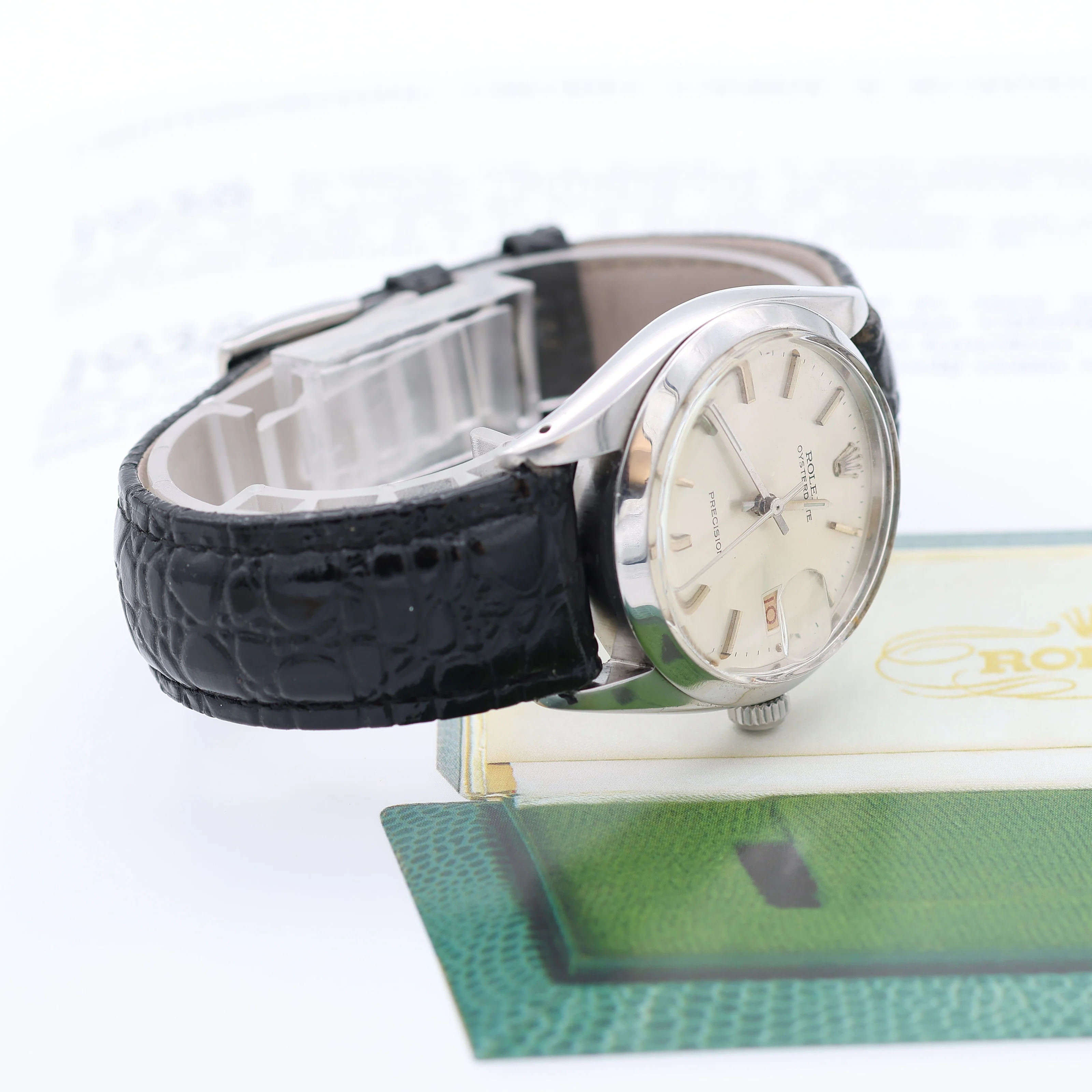 Rolex Precision ref. 6694 Silver Dial with Leather strap - Image 8