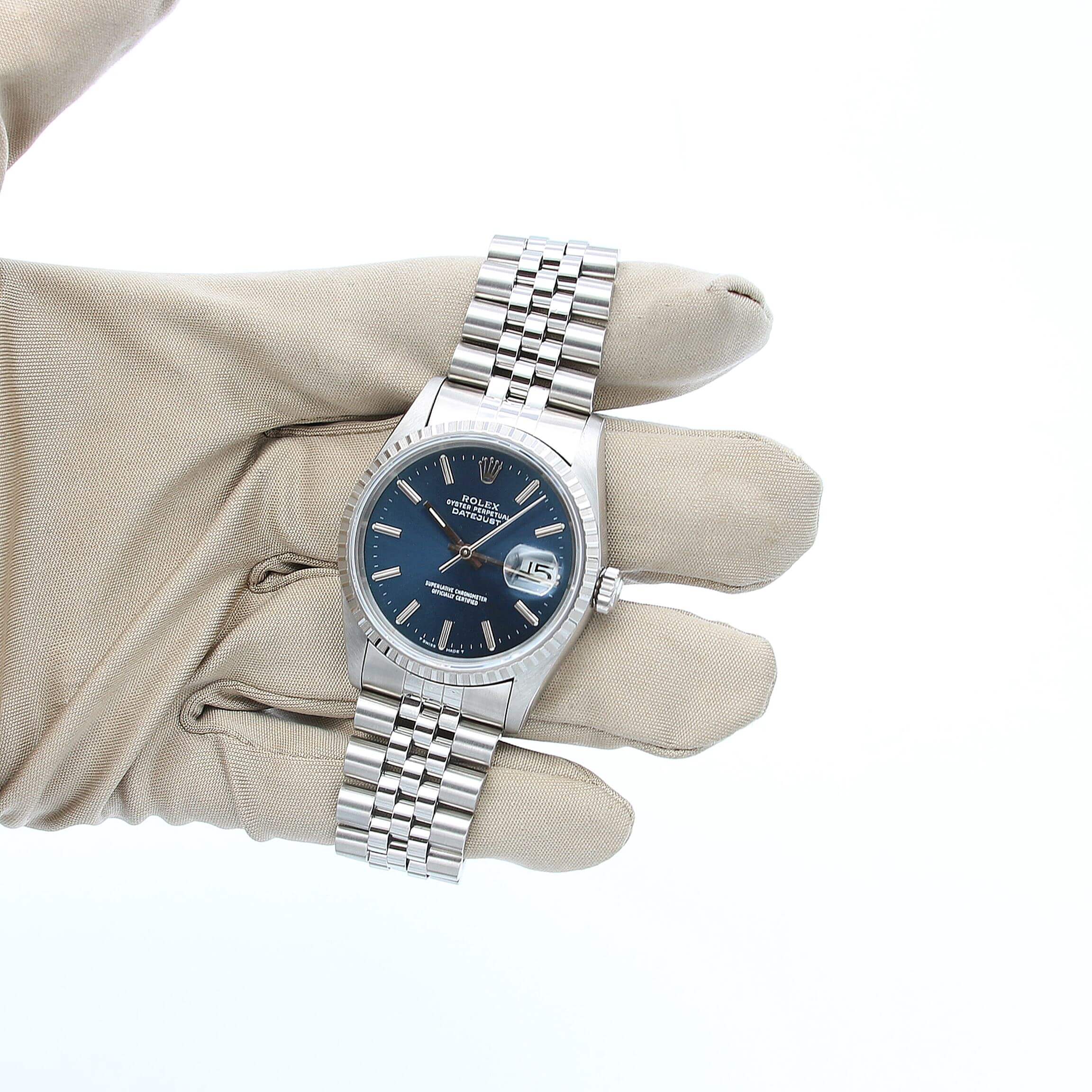 Rolex ref. 16220 Blue Dial Jubilee Bracelet - Image 2