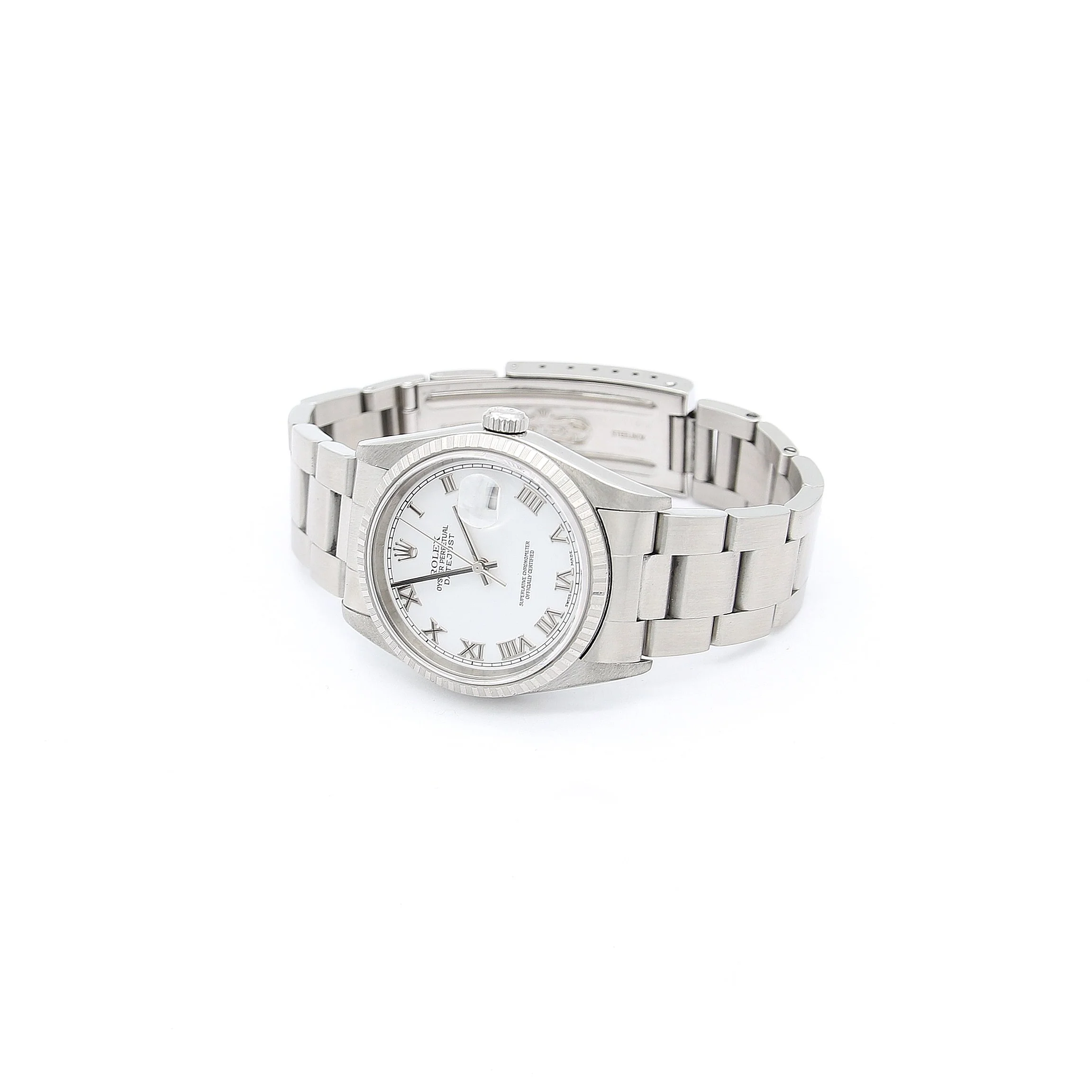 Rolex ref. 16220 White Roman (Big) Dial Oyster Bracelet - Image 4