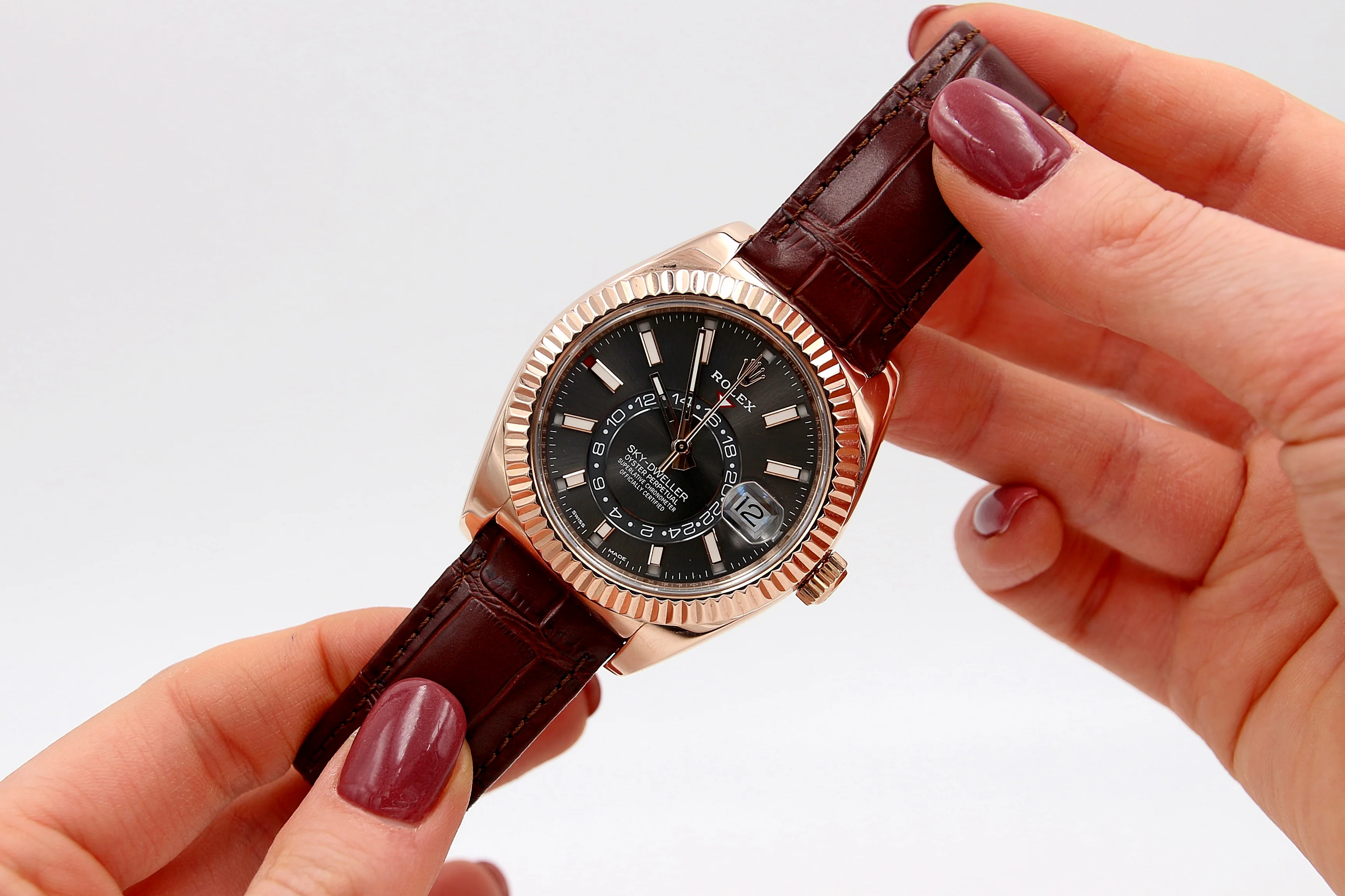 Rolex Sky-Dweller ref. 326135 Rose Gold Leather Strap - Image 2
