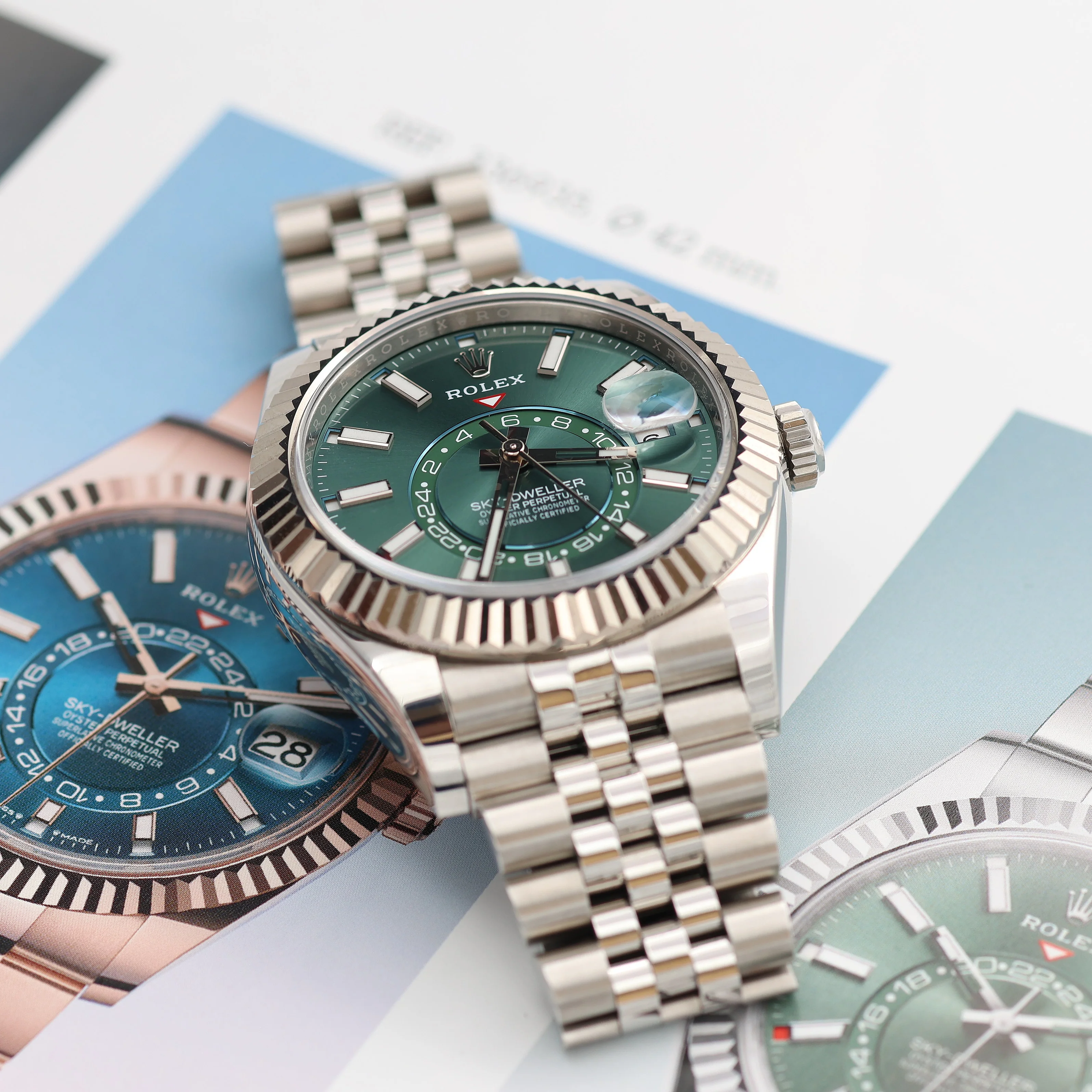 Rolex Sky-Dweller ref. 336934 Green dial - Jubilee - Full Set - Image 4