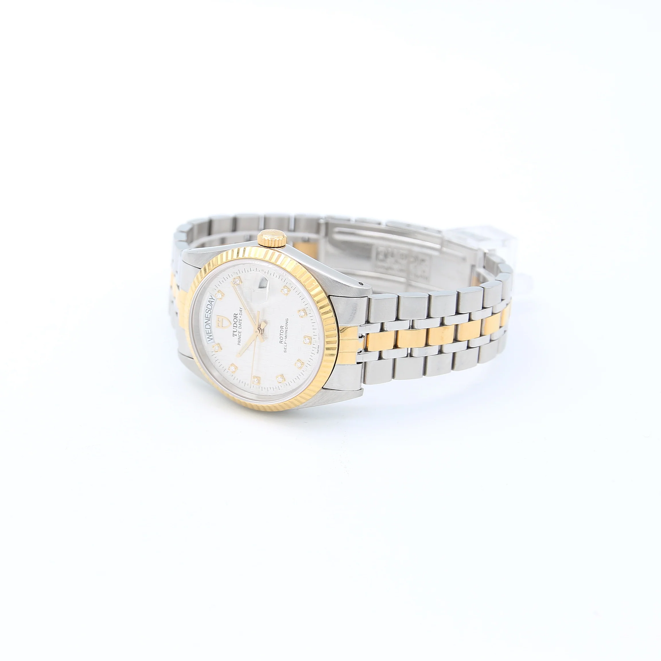 Tudor Prince Date Day 36mm ref. M76213-0008 Steel-Yellow Silver Diamonds Dial - Image 5
