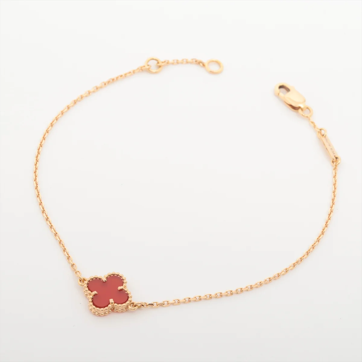 Van Cleef & Arpels Sweet Alhambra Carnelian Bracelet 750(PG) 1.8g - Full Set